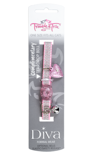 Cat Collar - Diva with Heart Shape Bell