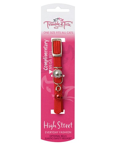 Cat Collar with Stretch and Bell - Various Colours