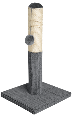 Grey Cat Scratch Pole with Carpet